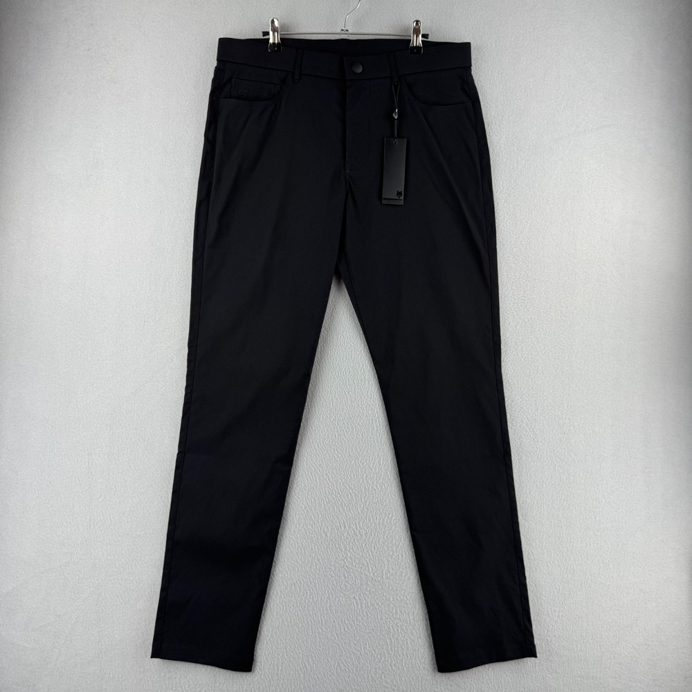 Greyson Wainscott 5 Pocket Pants Mens 34x32 Black Stretch Golf Chino NEW
